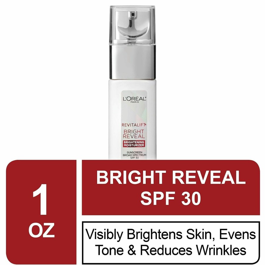 Beauty Essentials L'Oreal Paris | L'Oreal Paris Revitalift Bright Reveal Anti-Aging Day Cream With Spf 30 With Glycolic Acid, Vitamin C & Pro-Retinol, Reduce Wrinkles 1 Fl. Oz.