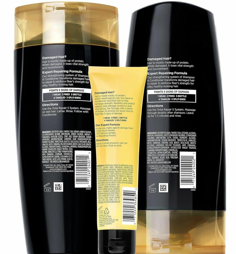 Best Sellers L'Oreal Paris | L'Oreal Paris Elvive Tr5 Repairing Shampoo, Conditioner And Protein Recharge, Total Repair 5, 1 Count