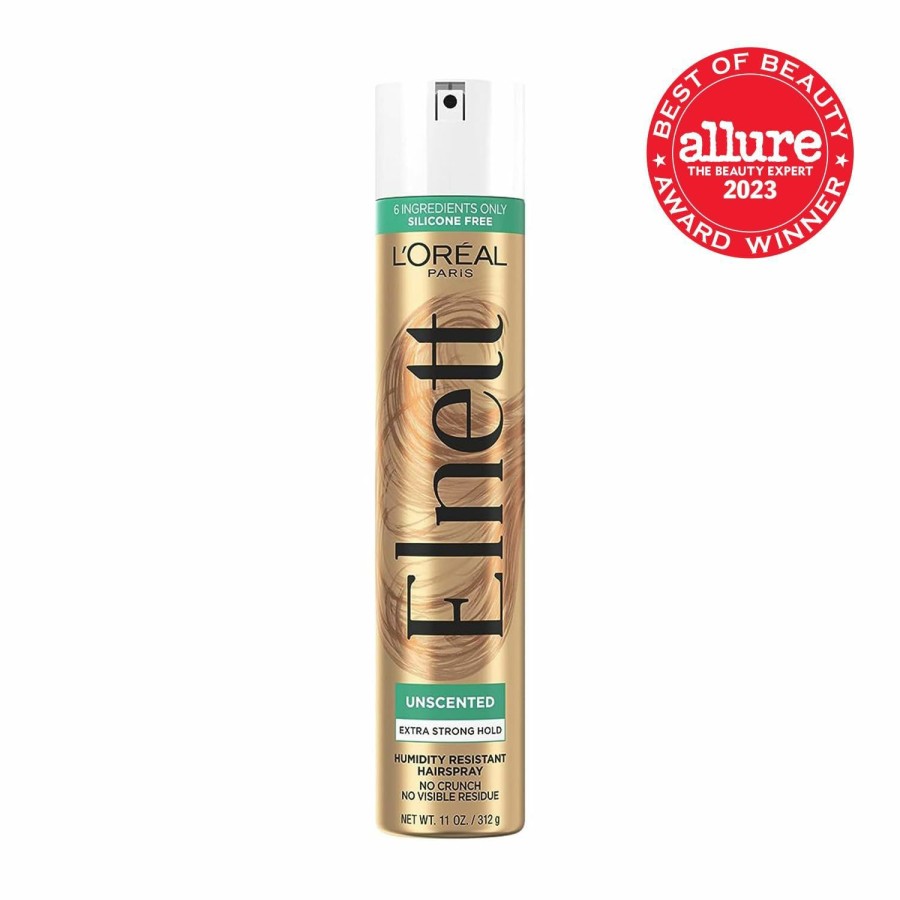 Hair Care L'Oreal Paris | L'Oreal Paris Hair Care Elnett Satin Extra Strong Hold Hairspray For Color Treated Hair, Long Lasting Plus Humidity Resistant Hair Spray, 11 Oz, (Pack Of 2)