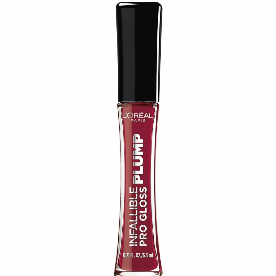 Makeup L'Oreal Paris | L'Oreal Paris Infallible Pro Gloss Plump Lip Gloss With Hyaluronic Acid, Long Lasting Plumping Shine, Lips Look Instantly Fuller And More Plump, Radiant Mauve, 0.21 Fl. Oz.