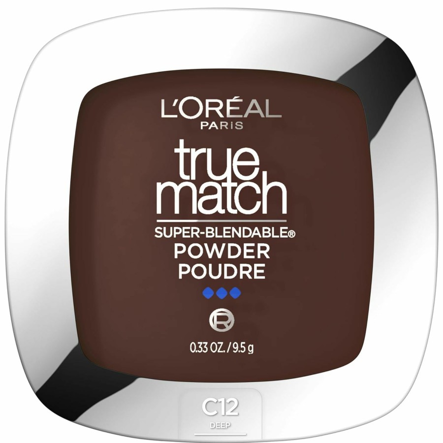 Makeup L'Oreal Paris | L'Oreal Paris True Match Super Blendable Oil Free Foundation Powder, C8 Medium Deep, 0.33 Oz, Packaging May Vary