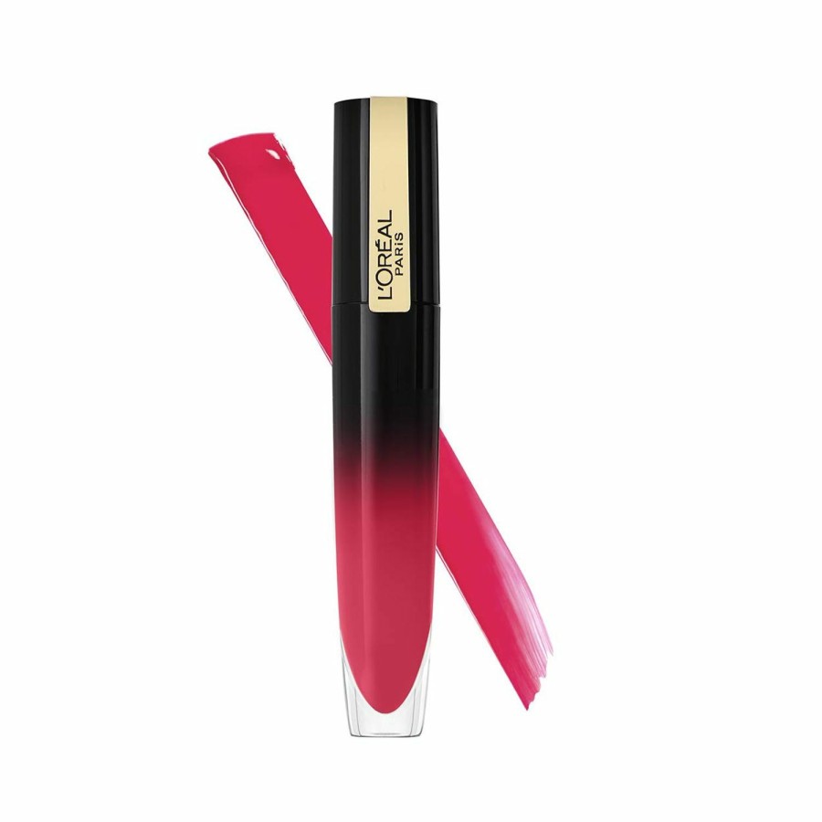 Beauty Essentials L'Oreal Paris | L'Oreal Paris Brilliant Signature Shiny Lip Stain Lipstick, Be Determined 0.21 Fl Oz.