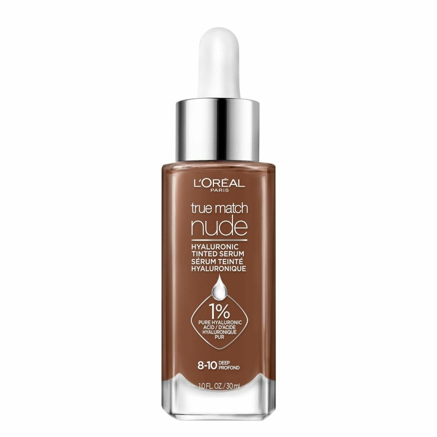 Makeup L'Oreal Paris | L'Oreal Paris True Match Nude Hyaluronic Tinted Serum Foundation With 1% Hyaluronic Acid, Medium 4-5, 1 Fl. Oz.