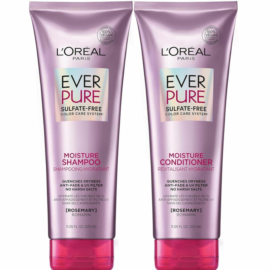 Best Sellers L'Oreal Paris | L'Oreal Paris Everpure Moisture Sulfate Free Shampoo And Conditioner With Rosemary Botanical, For Dry Hair, Color Treated Hair, 1 Kit