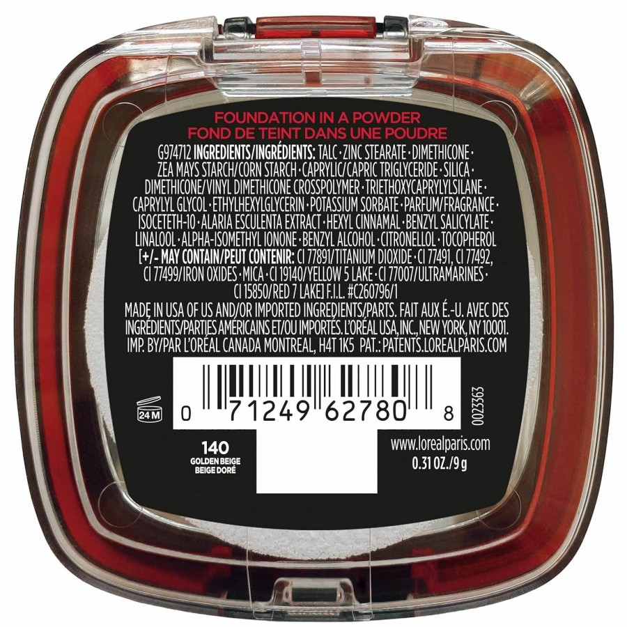 Makeup L'Oreal Paris | L'Oreal Paris Makeup Infallible Fresh Wear Foundation In A Powder, Up To 24H Wear, Waterproof, True Beige, 0.31 Oz.