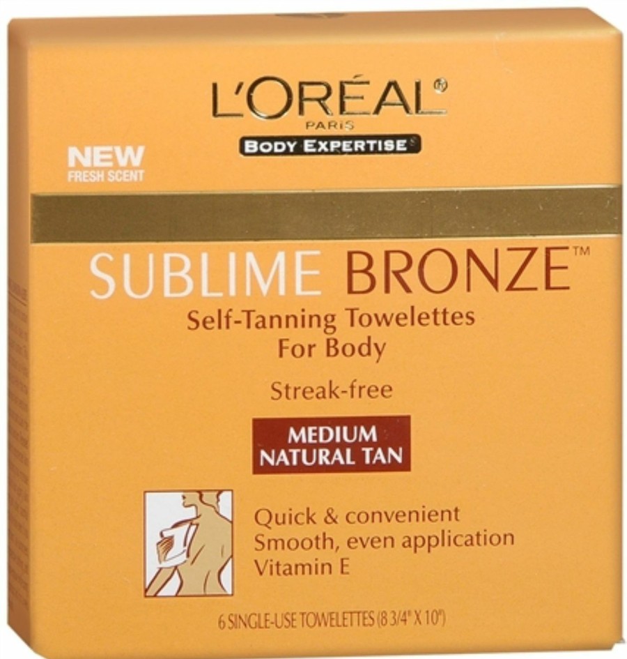 Skincare L'Oreal Paris | L'Oreal Paris Sublime Bronze Self Tanning Towelettes, Streak-Free, Natural Looking Tan, 6 Ct