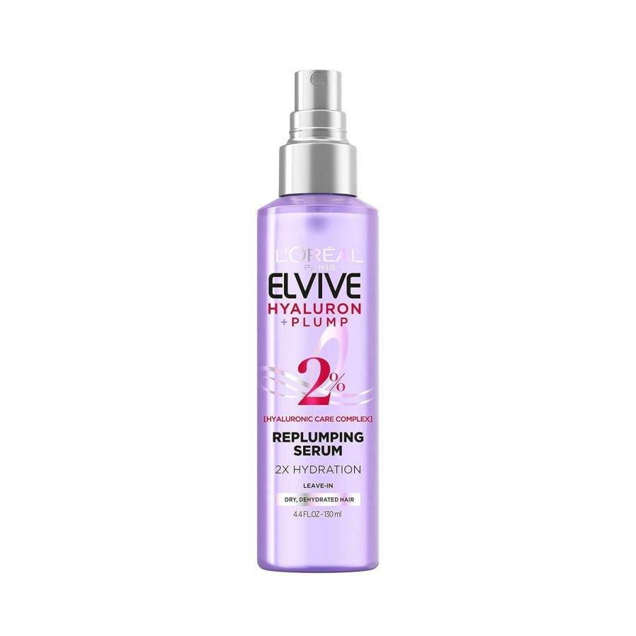 New Arrivals L'Oreal Paris | L'Oreal Paris Elvive Hyaluron Plump Moisture Plump Hair Serum For Dehydrated, Dry Hair With Hyaluronic Acid Care Complex, Paraben-Free, 4.4 Fl Oz