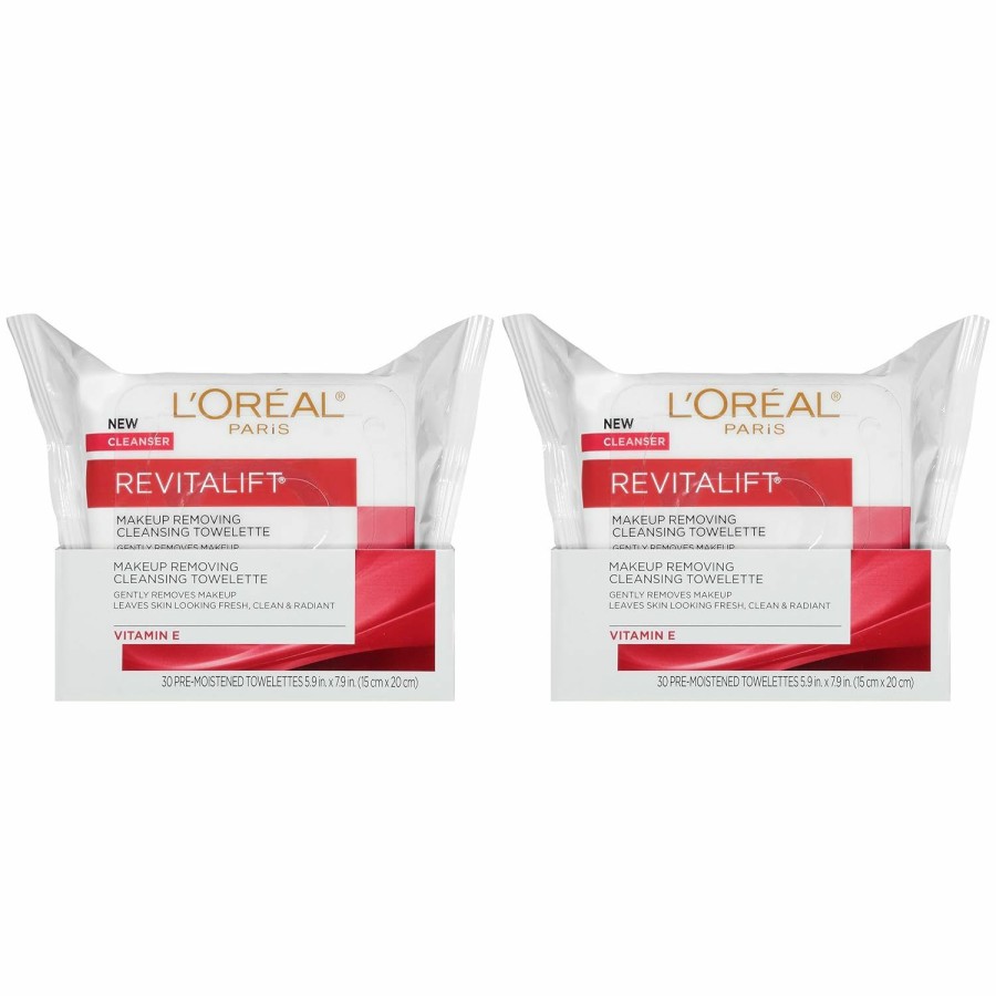 Skincare L'Oreal Paris | L'Oreal Paris Revitalift Makeup Removing Facial Cleansing Towelettes With Vitamin E 30 Ct. (Pack Of 2)