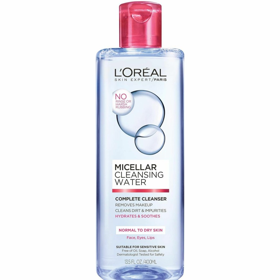 Skincare L'Oreal Paris | L'Oreal Paris Skincare Micellar Cleansing Water Complete Cleanser To Remove Makeup, Gentle Cleanser, Makeup Remover, 13.5 Fl Oz