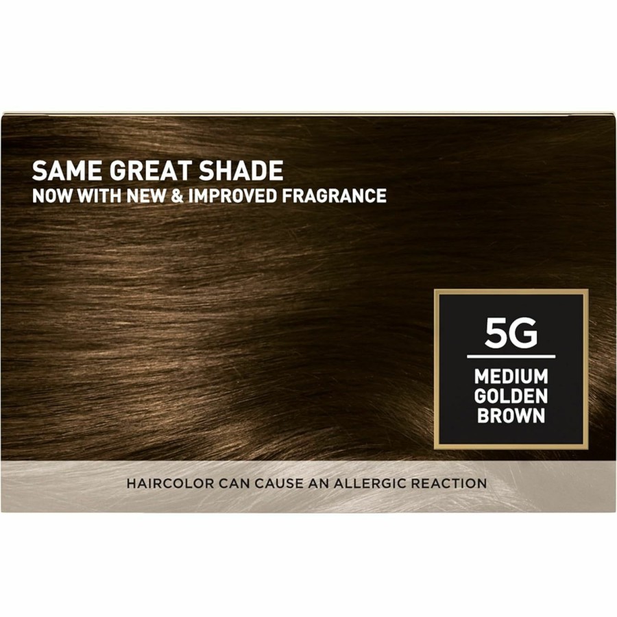 Hair Color L'Oreal Paris | L'Oreal Paris Superior Preference Fade-Defying + Shine Permanent Hair Color, 5G Medium Golden Brown, Pack Of 3, Hair Dye