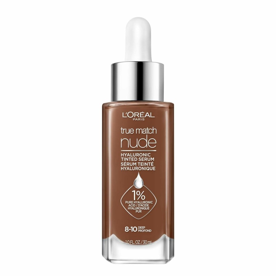 Makeup L'Oreal Paris | L'Oreal Paris True Match Nude Hyaluronic Tinted Serum Foundation With 1% Hyaluronic Acid, Light-Medium 3-4, 1 Fl. Oz.