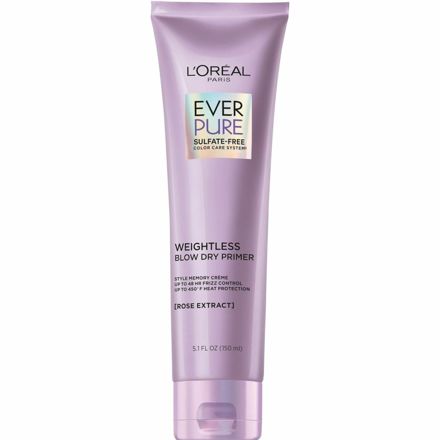 Hair Care L'Oreal Paris | L'Oreal Paris Blow Dry Primer For 48 Hr Frizz Control, Sulfate Free, Everpure 5.1 Fl Oz